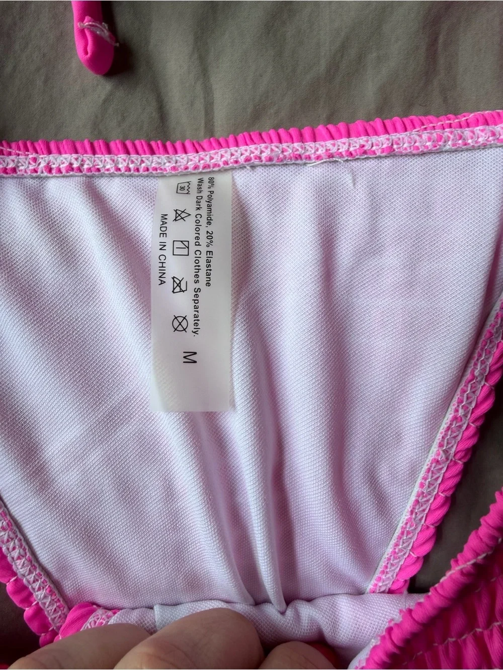 Hot Pink 2 Piece Bikini Set Womens Size M Vacation Summer Beach Tropical
